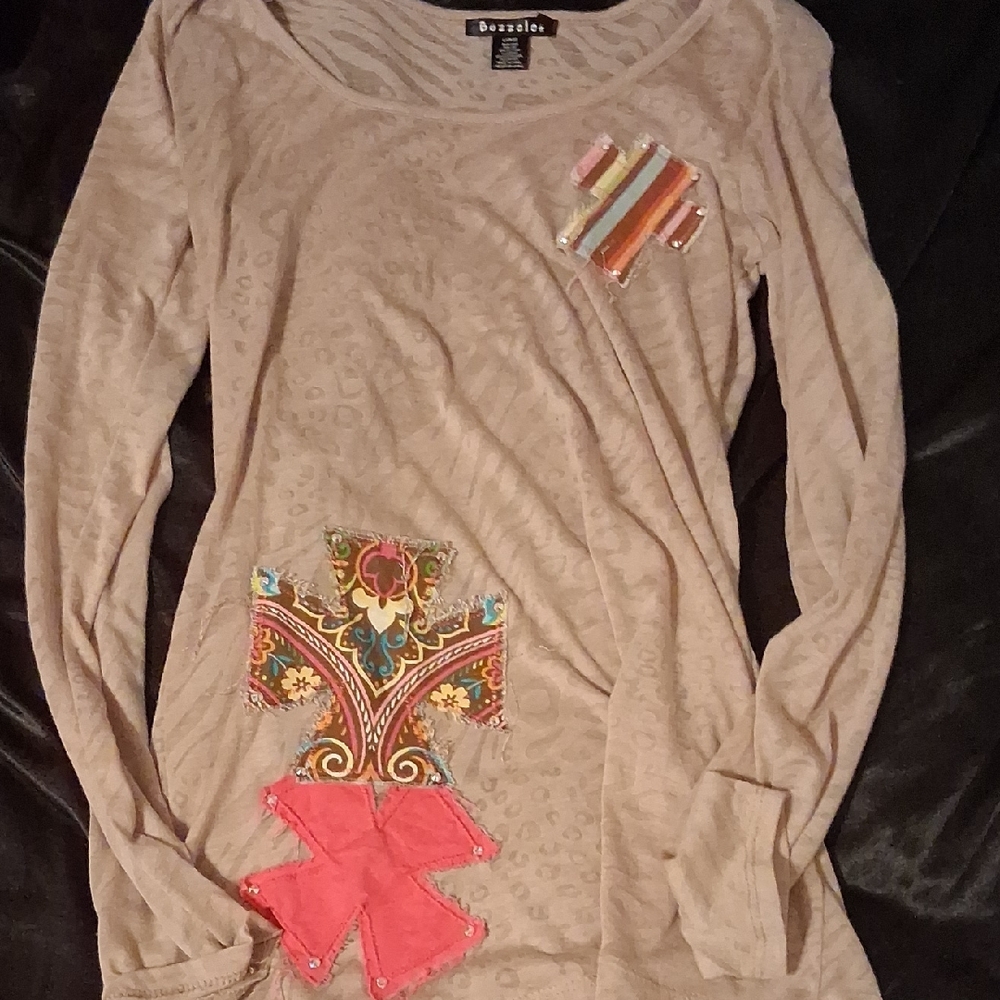 Bozzolo Light Pink Leopard Print Top